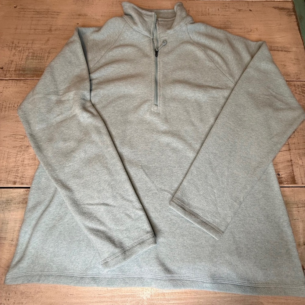 Eddie Bauer Womens Fleece Quarter Zip Pullover Sweatshirt Light Blue‎ XL EUC